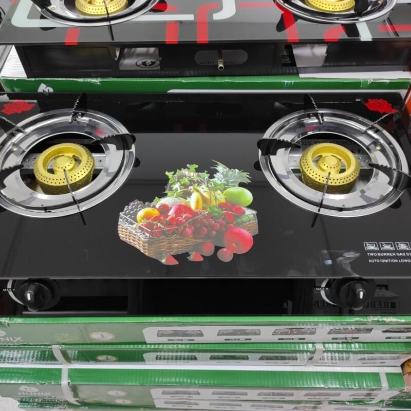 Nunix Gas-stove Double Burner Glass Top