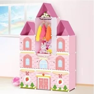 3-Column Kids Plastic Wardrobe