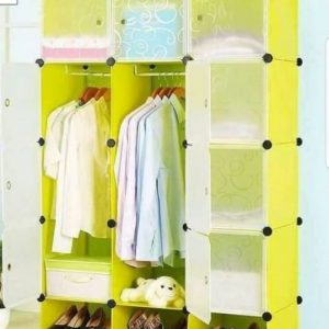 3-Column Plastic Wardrobe Lime-Green