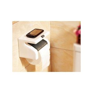 White Classy Tissue Holder With Phone Holder