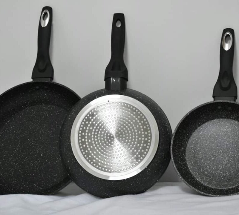 3 Pcs Non-Stick Granite Coated Cooking Pans