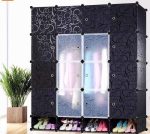 4-Column Plastic Wardrobe-Black