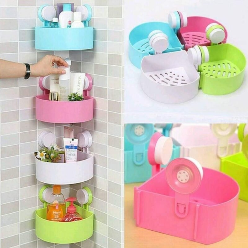 4 Pcs Bathroom Organizer Triangular Shelves