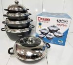 Dessini 10 Pcs Non-Stick Cooking & Serving Pots & Pans