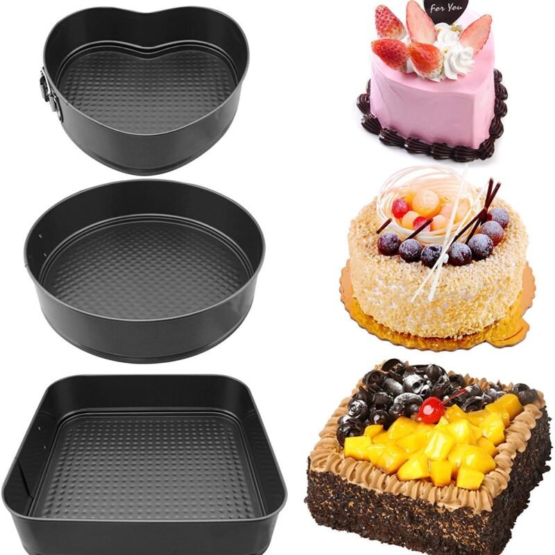 Heart Round Rectangular Cake Mould Set