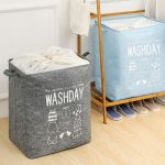 Laundry basket with Foldable Linen Handles