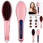 Hair straightener brush