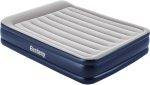 Double inflatable mattress with inbuilt electric pump