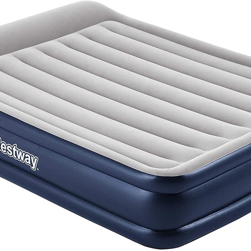 Double inflatable mattress with inbuilt electric pump