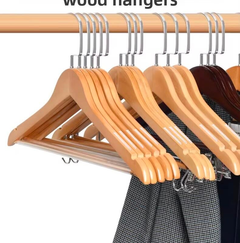 10pcs Premium Finish Wood Hangers