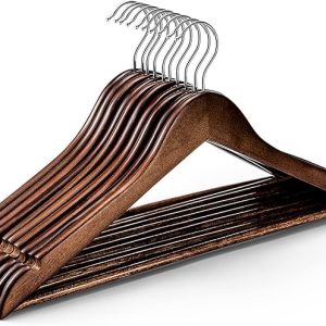 10pcs Premium Finish Wood Hangers