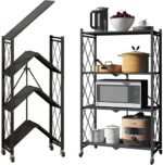 Multifunctional Metallic Foldable Kitchen Rack