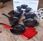 12 pcs Die Cast Cookware set-black.