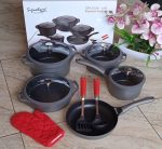 12 pcs Die Cast Cookware set-Grey.