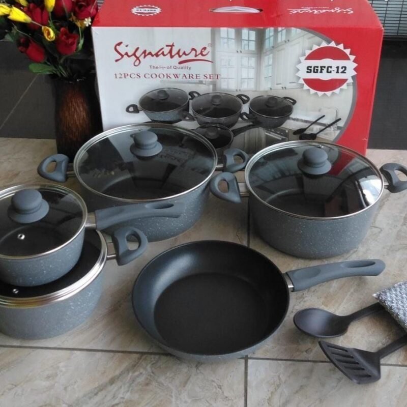 12 pcs Forged Marble Aluminum Cookware set