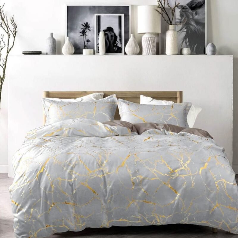 Luxury Gold Marble Duvet Cover Set