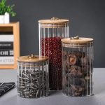 3Pcs  Airtight Kitchen Glass Storage Jars Sets